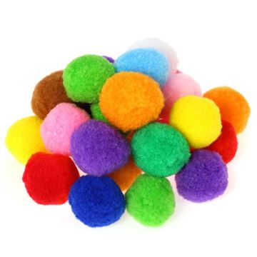 Pom Poms Coloured 15Mm-60Pcs