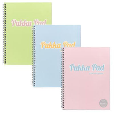 Pukka Pad Pastel Jotta Pad Spiral Notebook A4 Lined 100 Sheets - pastel blue