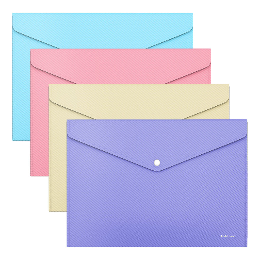 A4 Button Folder Pastel Colours