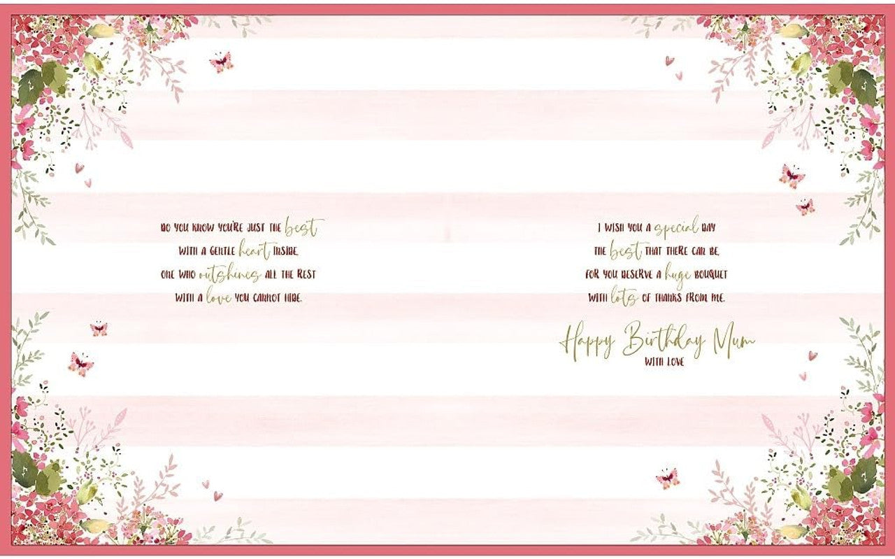 Pink Heart Wonderful Mum Birthday Large Boxed Card - 26 - 21 cm