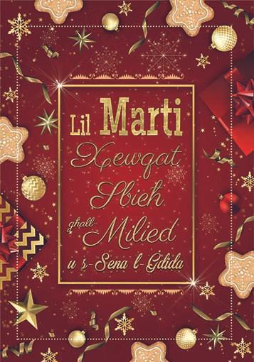 Lil Marti Xewqat Sbieħ Għall-Milied U S-Sena L-Ġdida