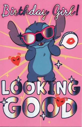 Stitch Birthday Card - Birthday Girl Looking Good