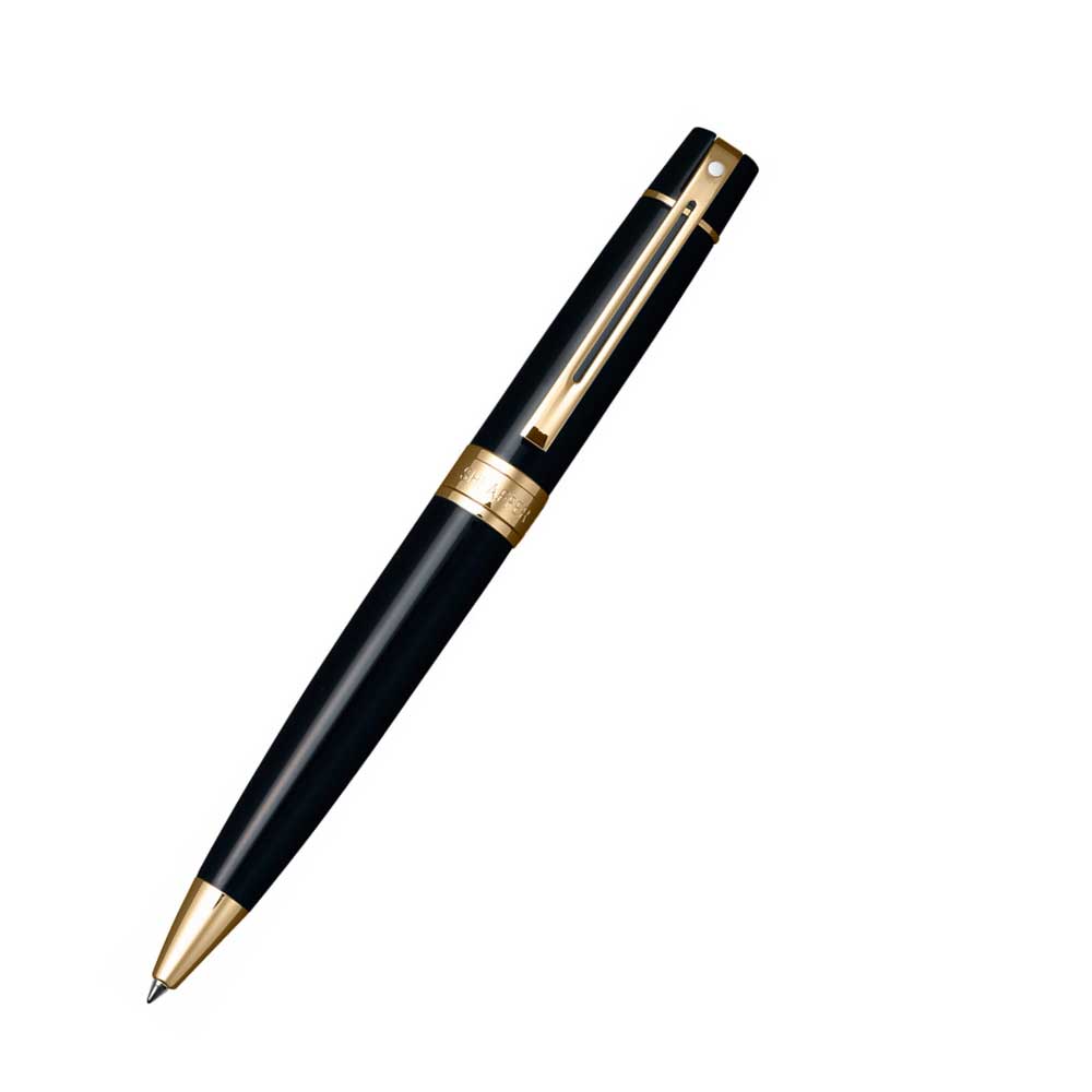 Sheaffer Ballpoint Pen Glossy Black With Gold Trim 