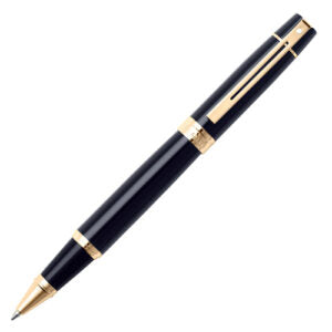 Sheaffer Glossy Black Rollerball With Gold Trim