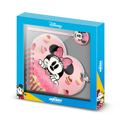 Minnie Mouse Pink Heart Diary with lock + Pen