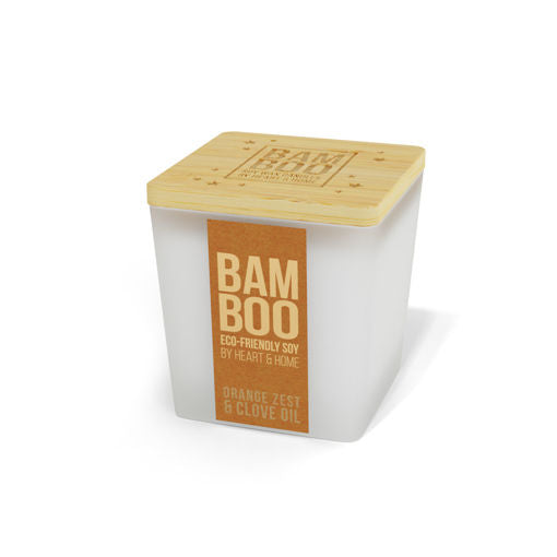 Heart & Home Bamboo Small Candle Orange Zest & Clove Oil