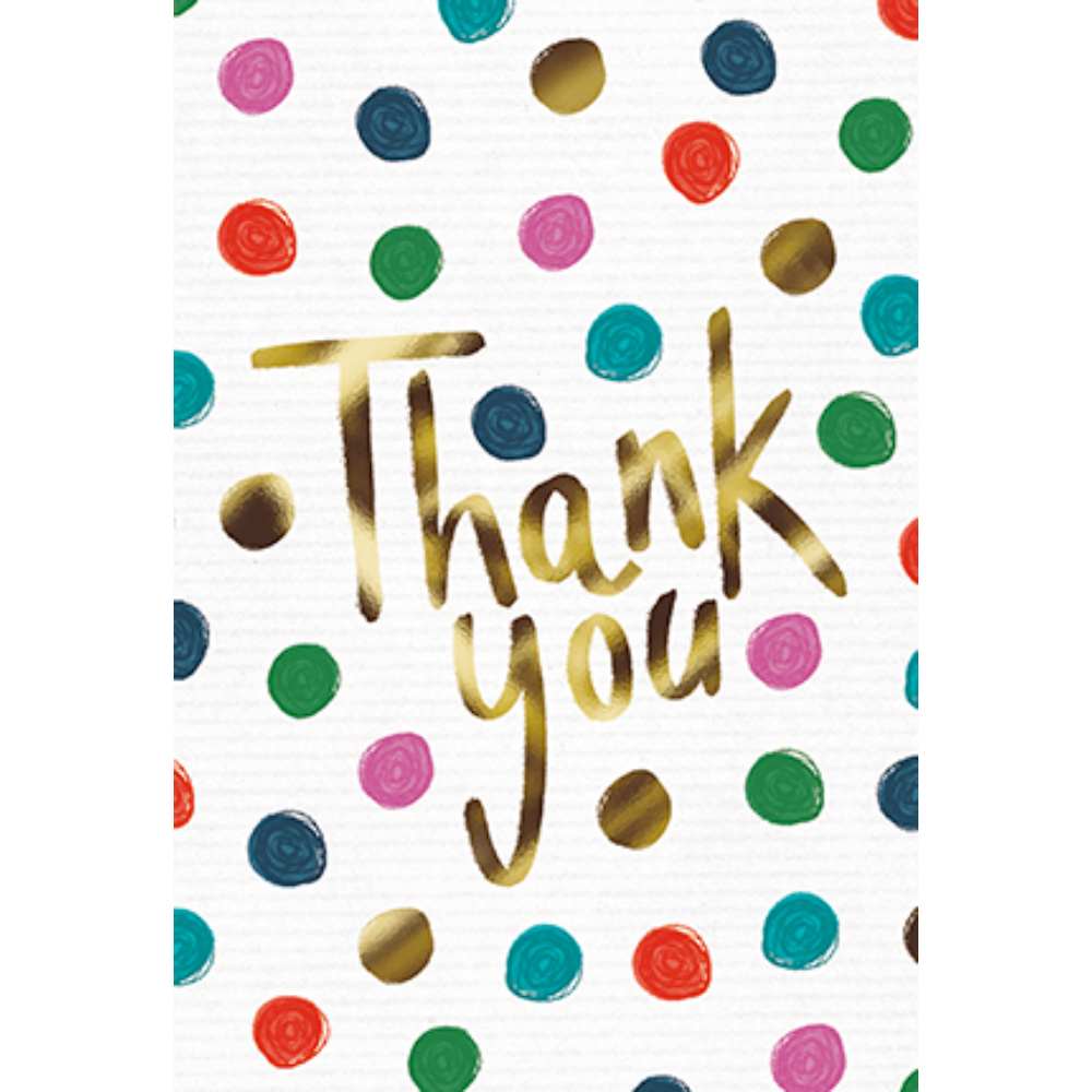 Thank You Notes Pack X5 Spotted Cards