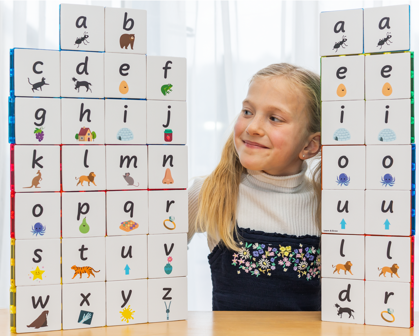 Learn and Grow Magnetic Tile Topper - Alphabet Lower Case - 40 Pcs