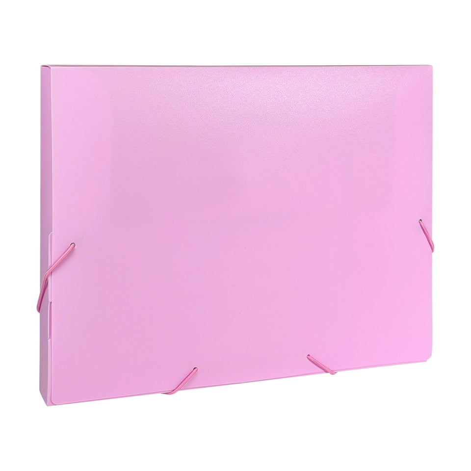 Plastic Elastic Box File 30mm Spine – Pink