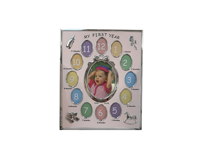 12 Months Pink Baby Frame