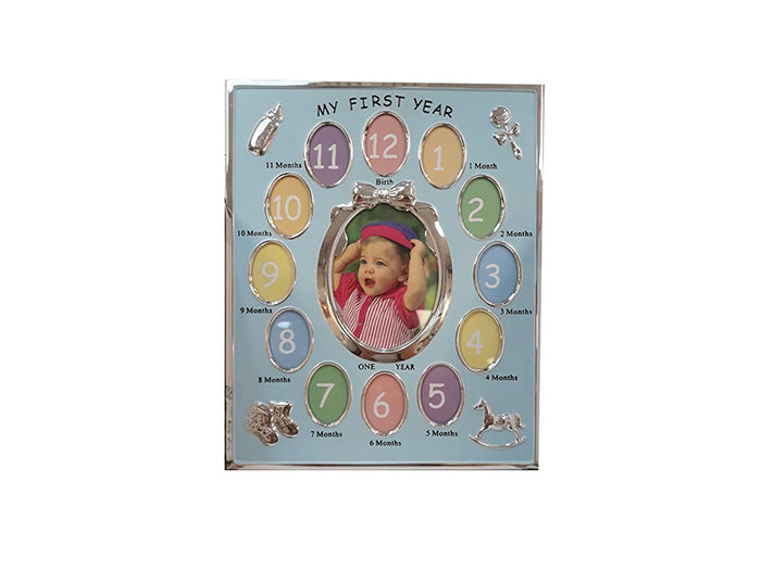 12 Months Blue Baby Frame