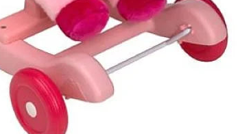 Rocking horse pink with wheels