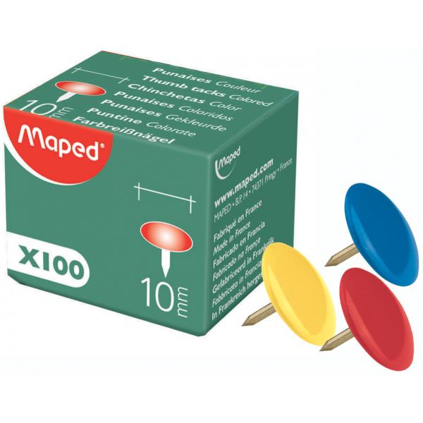 Plastic Coated Assorted Coloured Thumb Tasks X100