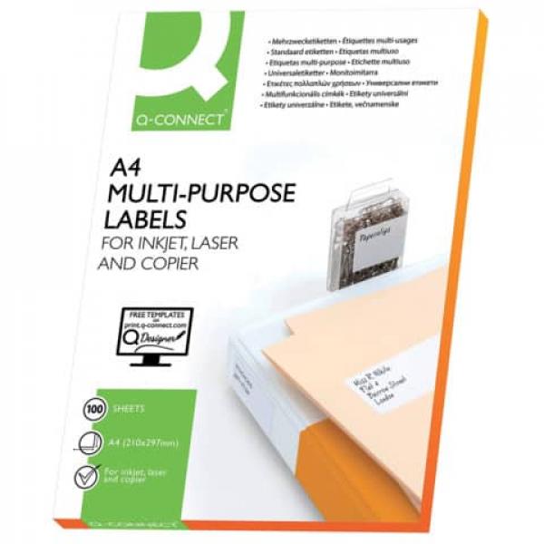 A4 Label For Inkjet And Laser Printers - Box X100 Lablels - Label Size 210X297Mm