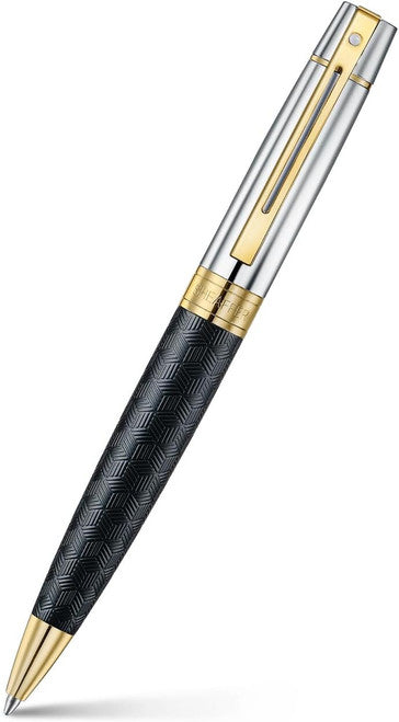 Sheaffer 300 Engraved Matt Black Ballpoint Pen with Gold-Plated Trim