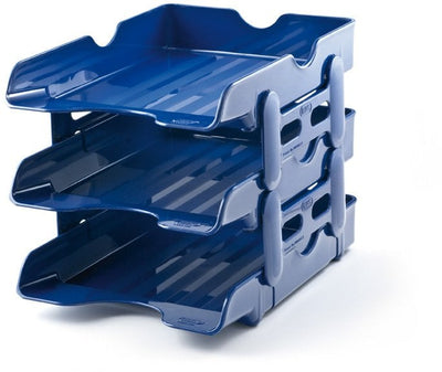 Letter Trays A4 Set Of 3 Blue
