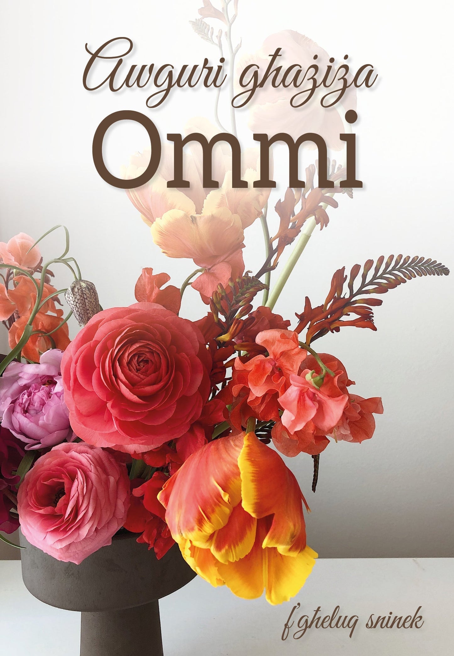 Awguri Għażiża Ommi F'Għeluq Sninek