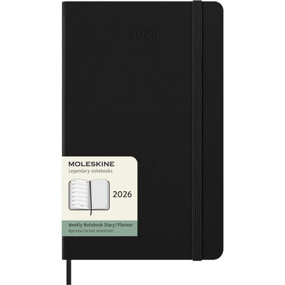 Moleskine A5 Black Weekly Hard Cover 12 Month 2026 Planner