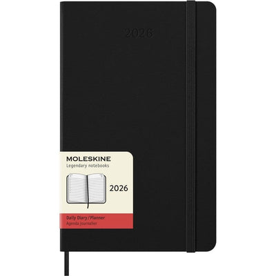 Moleskine A5 Black Daily Hard Cover 12 Month 2026 Planner