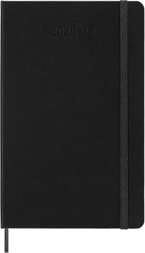 Moleskine A5 Classic 18 Month from July 2025 - December 2026 Daily Planner Hard Cover Black