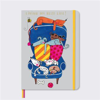 Designs A5 Lined Notebook - Dogs on Sofa