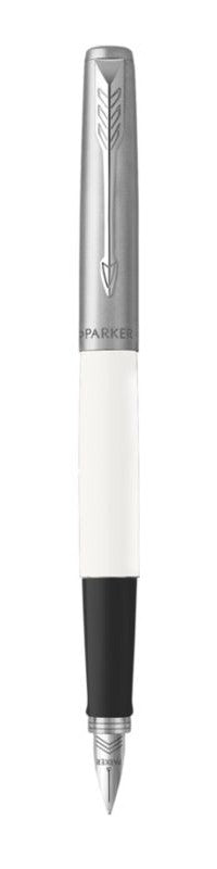 Parker Jotter Originals Fountain Pen, Classic White Finish, Medium Nib, Blue & Black Ink