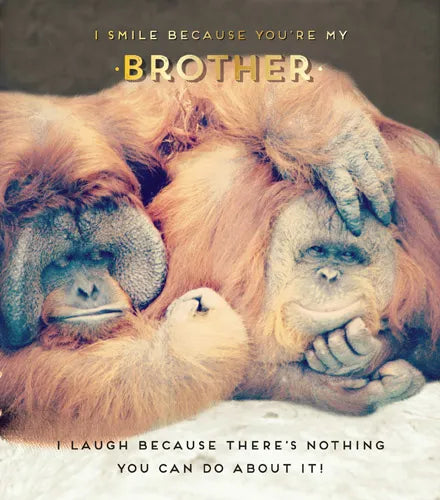 I SMILE BECAUSE YOU'RE MY BROTHER. I LAUGH BECAUSE THERE'S NOTHING YOU CAN DO ABOUT IT!