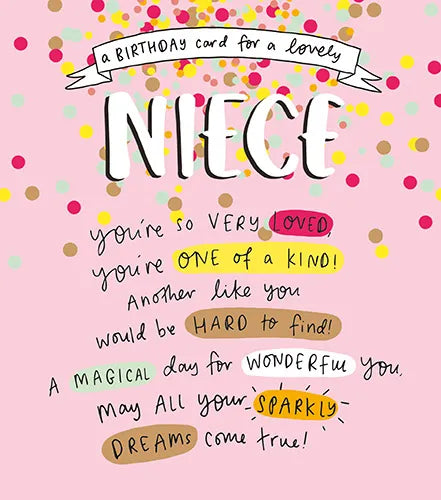 A Birthday Card for a Lovely Niece - You're So Very Loved