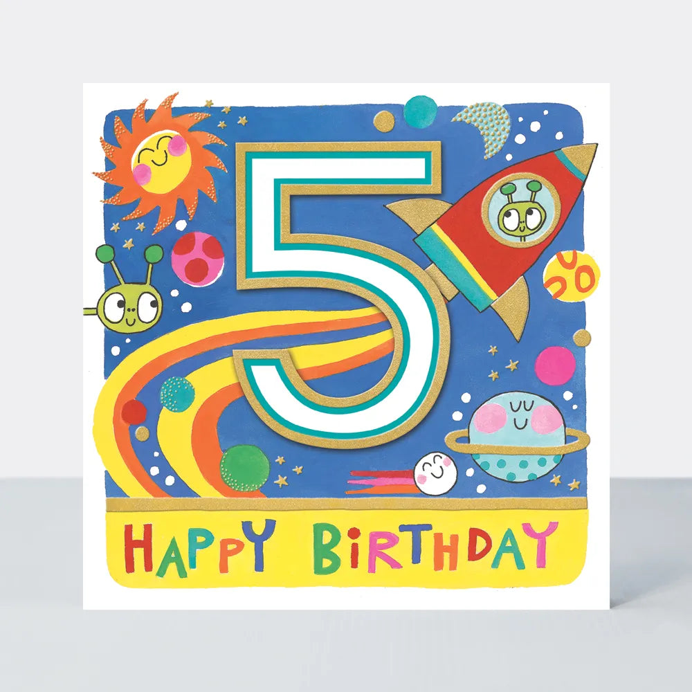Happy Birthday 5 th Birthday with rockets