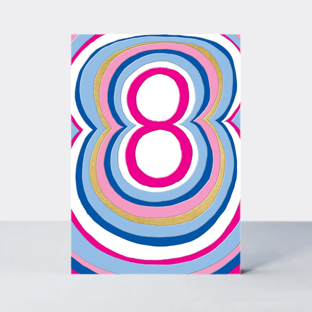 Colorful Number 8th Birthday Card