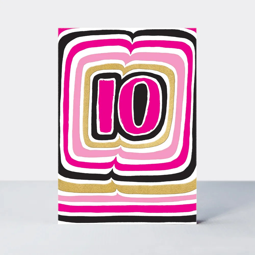 Colorful Number 10 th Birthday Card