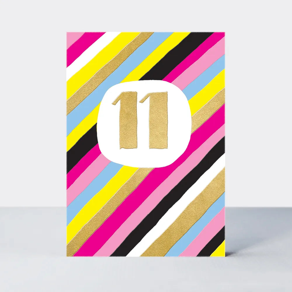 Colorful Number 11th Birthday Card