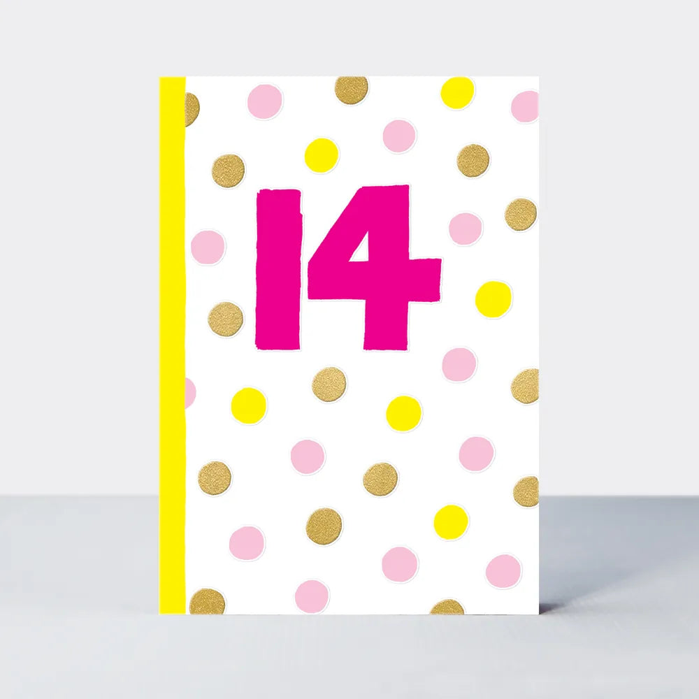 Colorful Number 14 th Birthday Card