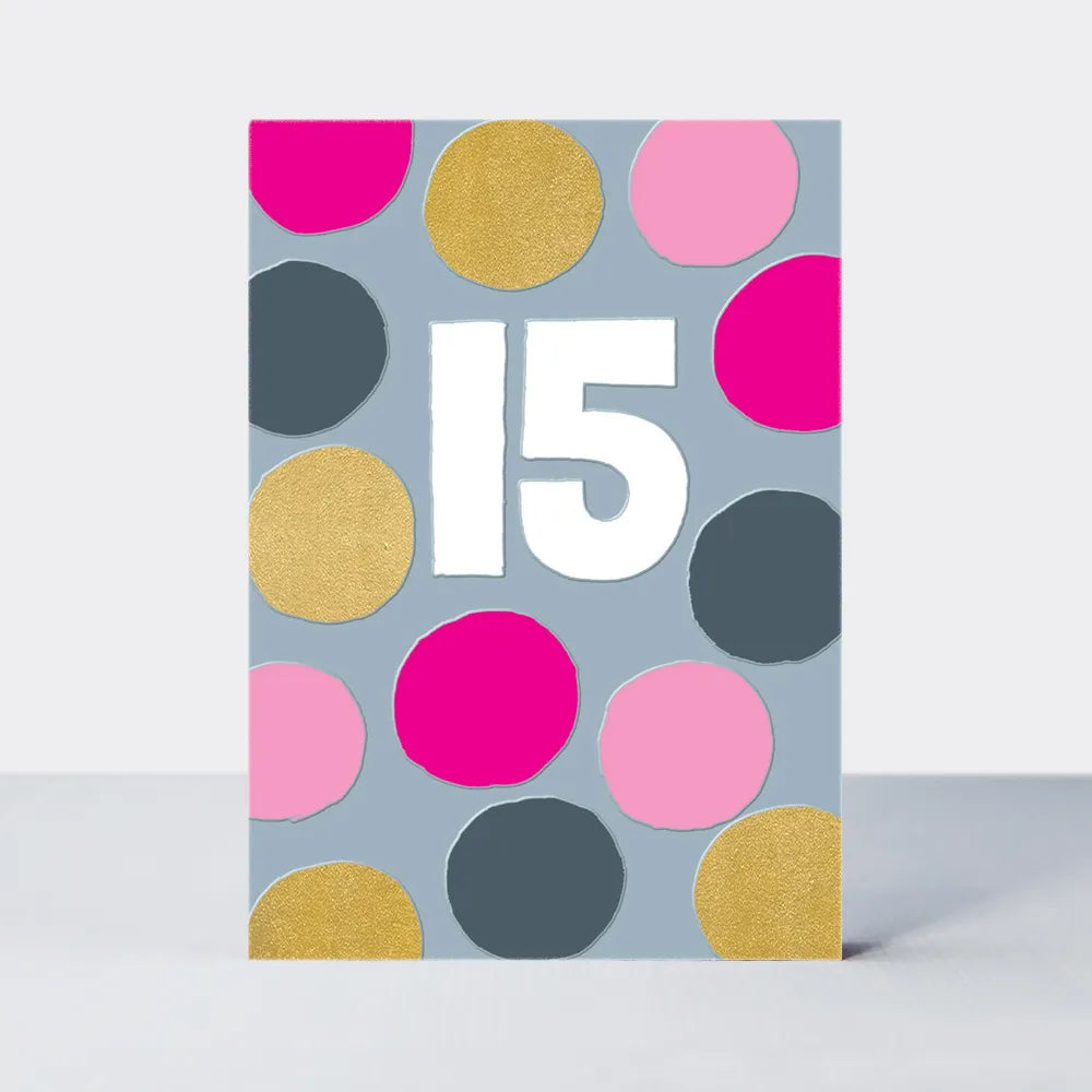 Colorful Number 15 th Birthday Card