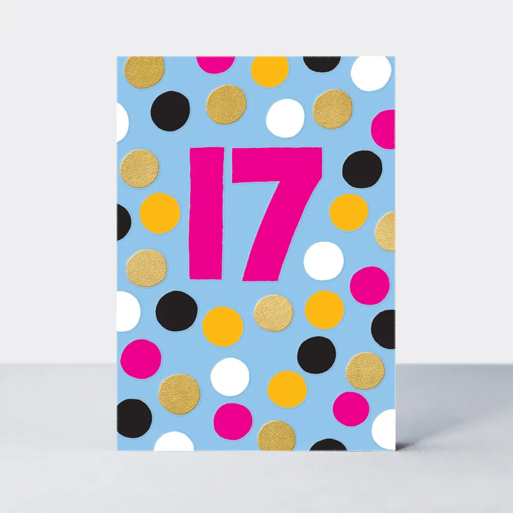Colorful Number 17 th Birthday Card