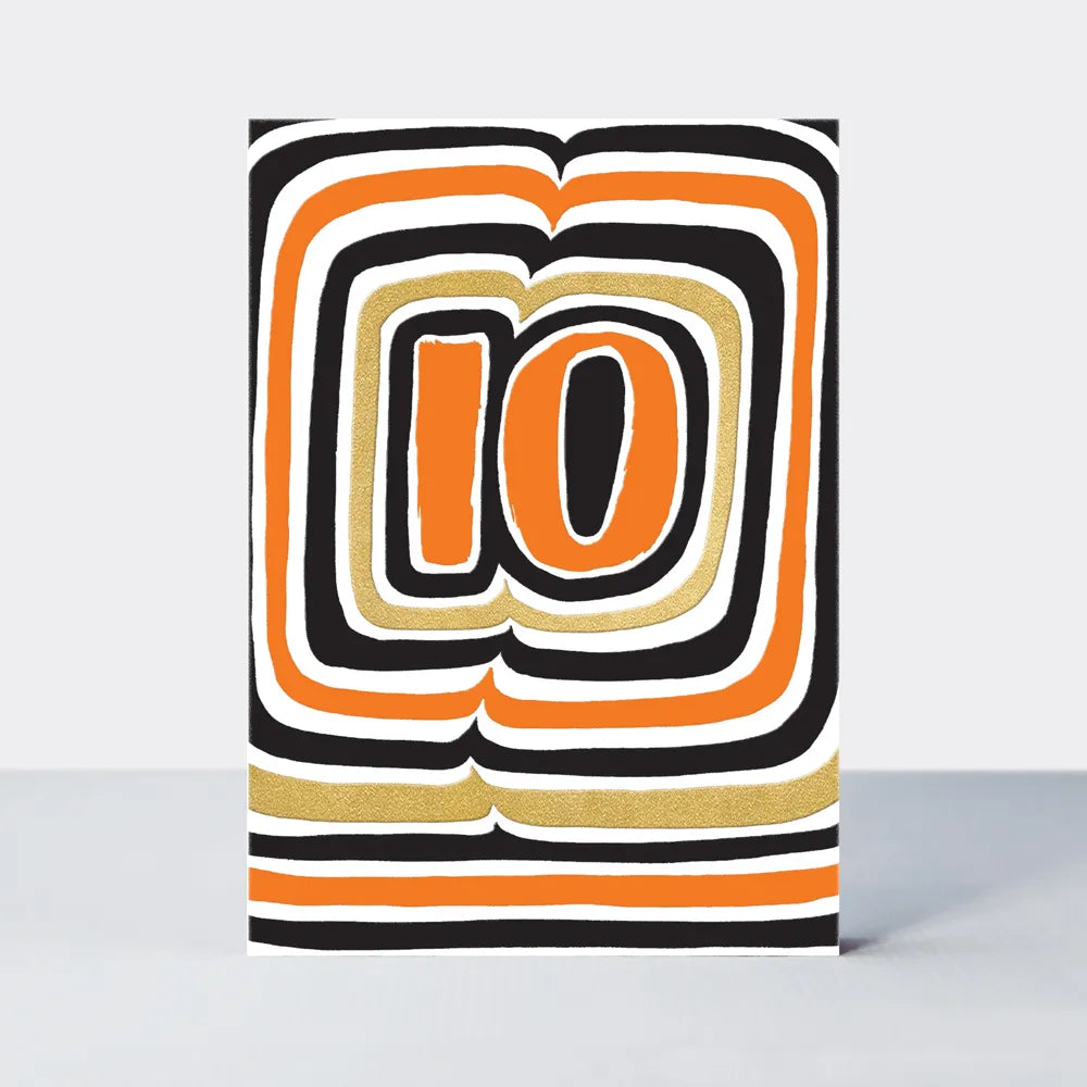 Colorful Abstract Number 10 Birthday Card
