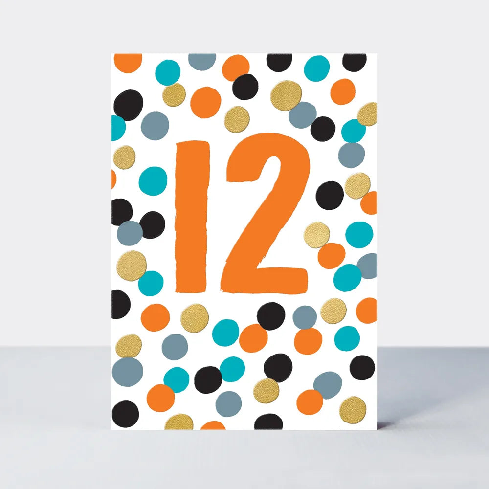 Colorful Abstract Number 12 Birthday Card
