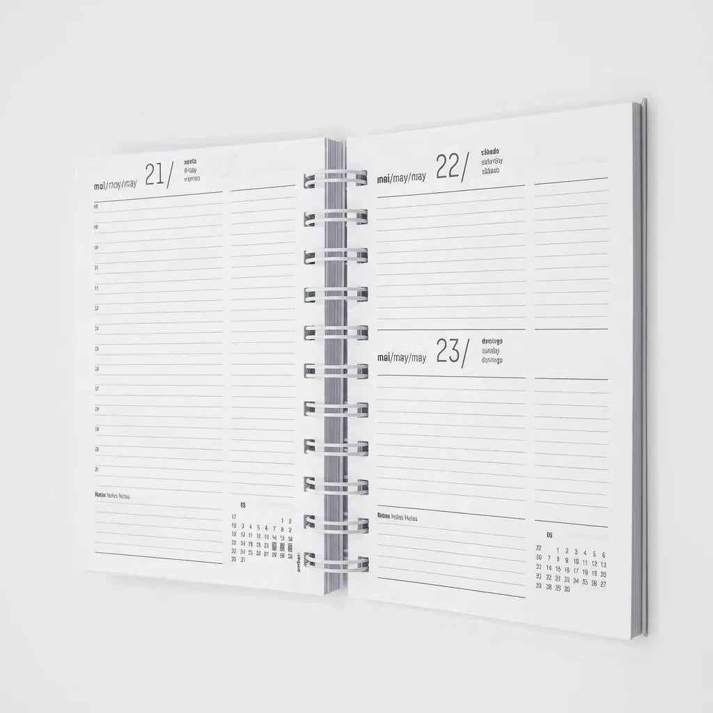 Spiral and soft cover 2027 Diary - 1 day a page saturday and Sunday Half day