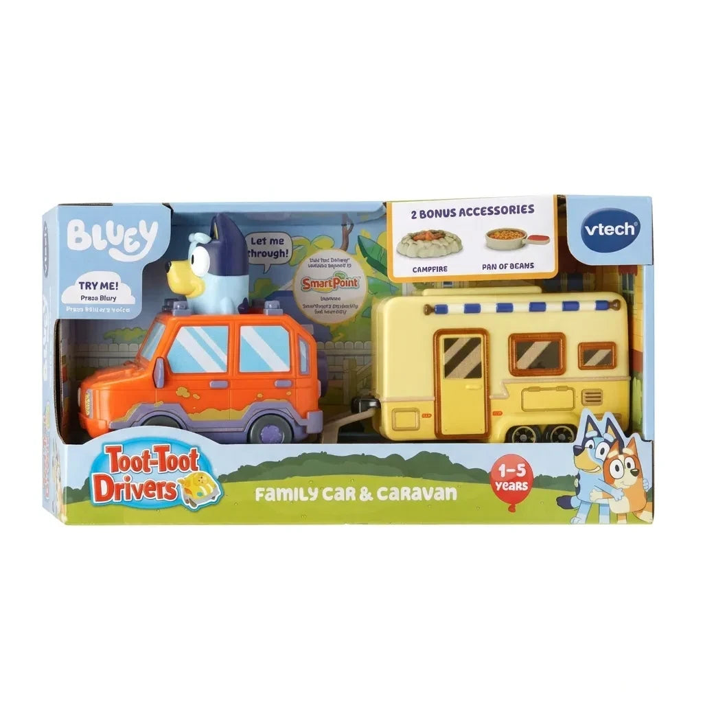 VTech Bluey Toot-Toot Drivers Family Car & Caravan