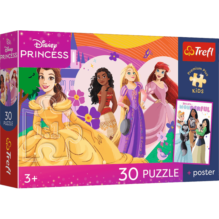 Disney Princess 30-Piece Puzzle with Poster
