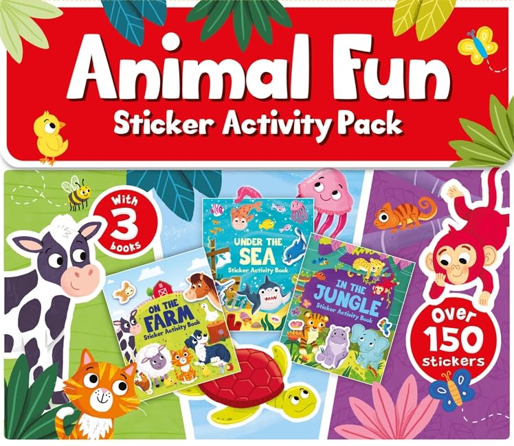 Animal Fun Sticker Activity - 3 Books - Over 150 Stickers