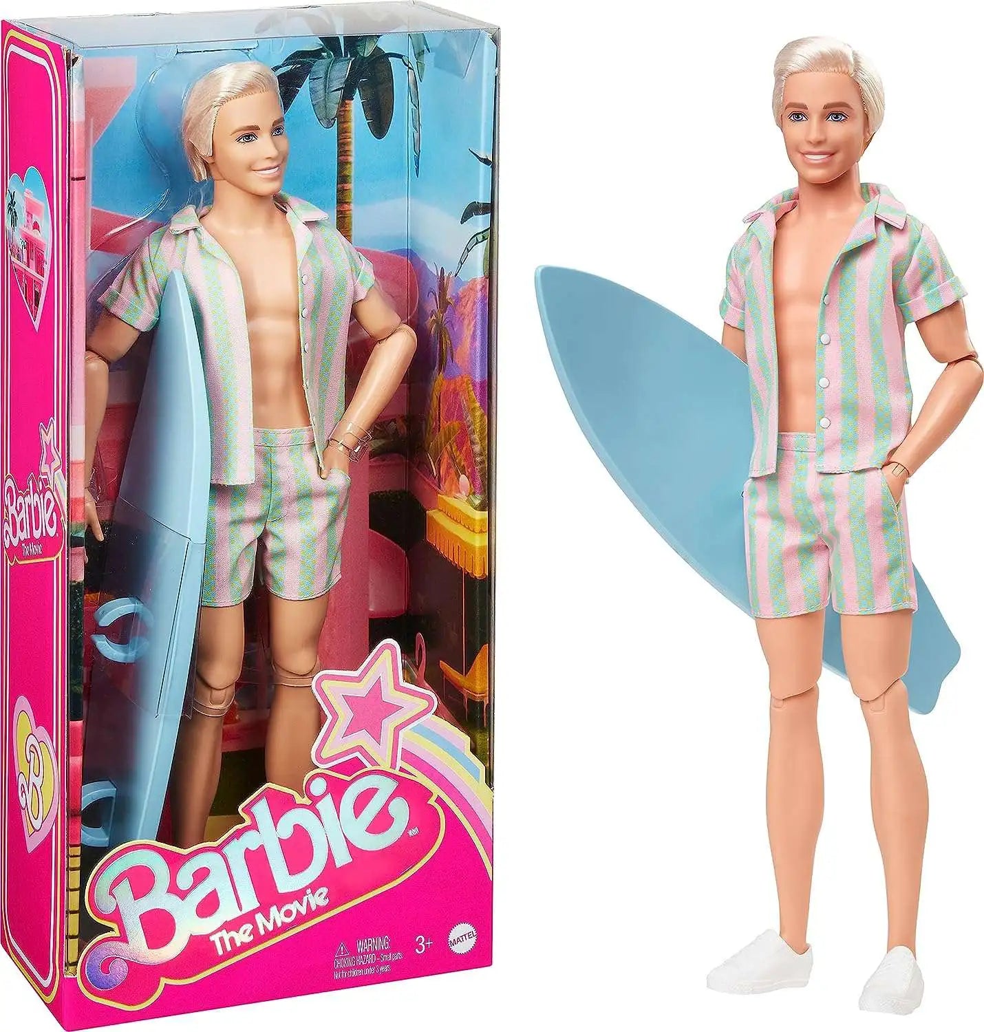 Barbie Movie Ken Doll In Striped Matching Set 