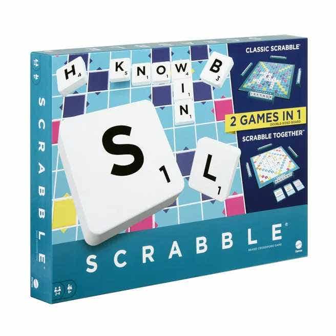 Mattel Games Scrabble 2 Games in 1: Original and Scrabble Together ...