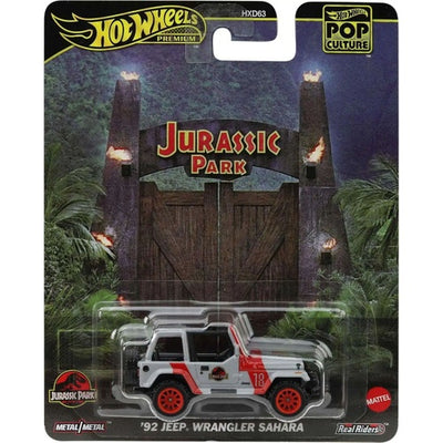 Hot Wheels Premium Pop Culture Jurassic Park - '92 Jeep Wrangler Sahara Die-Cast Car