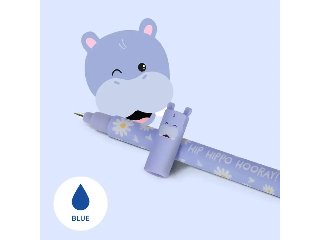 Legami Hippo Erasable Gel Pen - Blue Ink