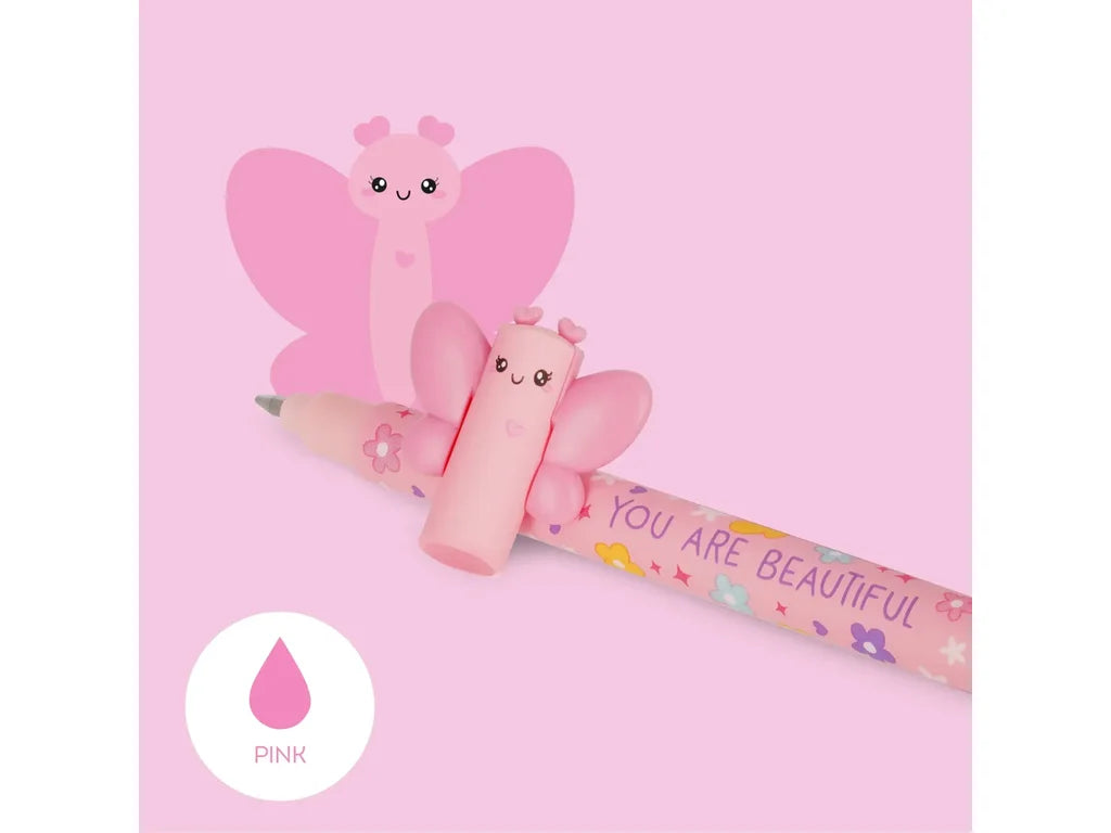 Legami Butterfly Erasable Gel Pen - Pink Ink