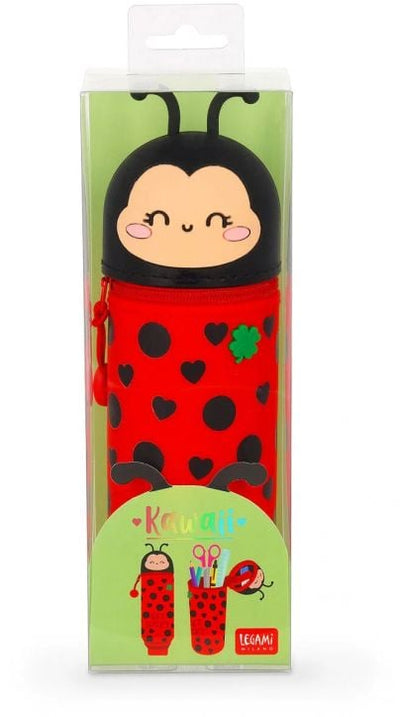 Legami Kawaii 2-in-1 Soft Silicone Empty Pencil Case - Ladybug