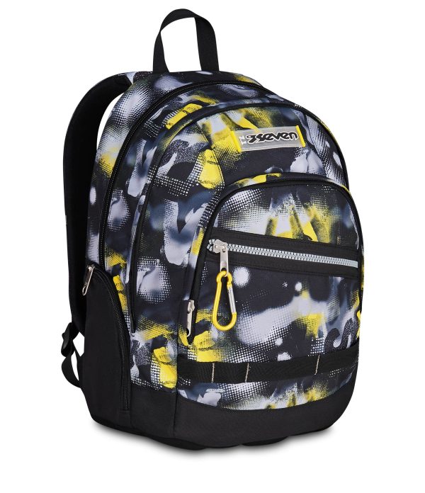 Seven Zaino Dual Golden Paint Backpack - 2 Large compartments Fit A4