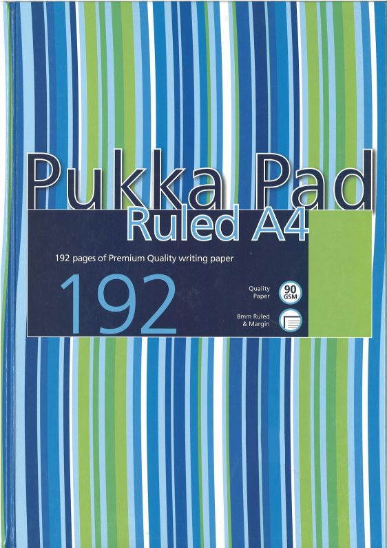 Pukka Pad Ruled A4 Hardbound 192 Pgs blue