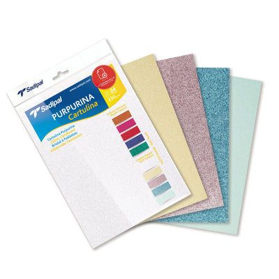 A4 Glitter Cartoncin Pastel Colours